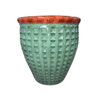 Vaso de Fibra Patina Borda Terral 51x50x50 CBR